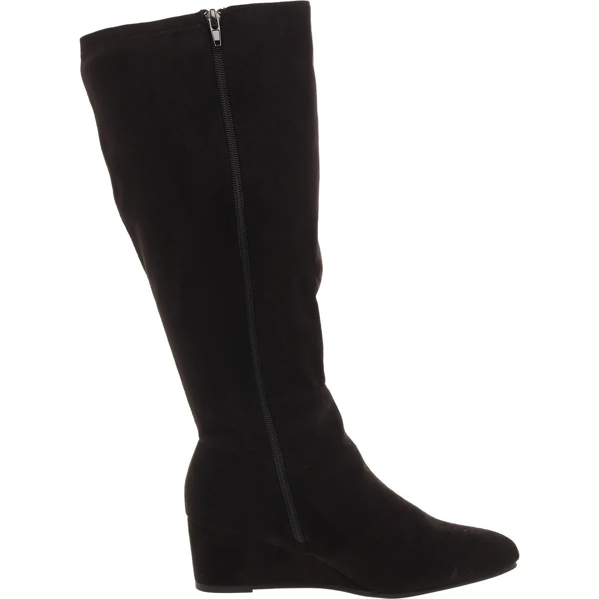 Jaylaa  Womens Zipper Faux Suede Wedge Boots