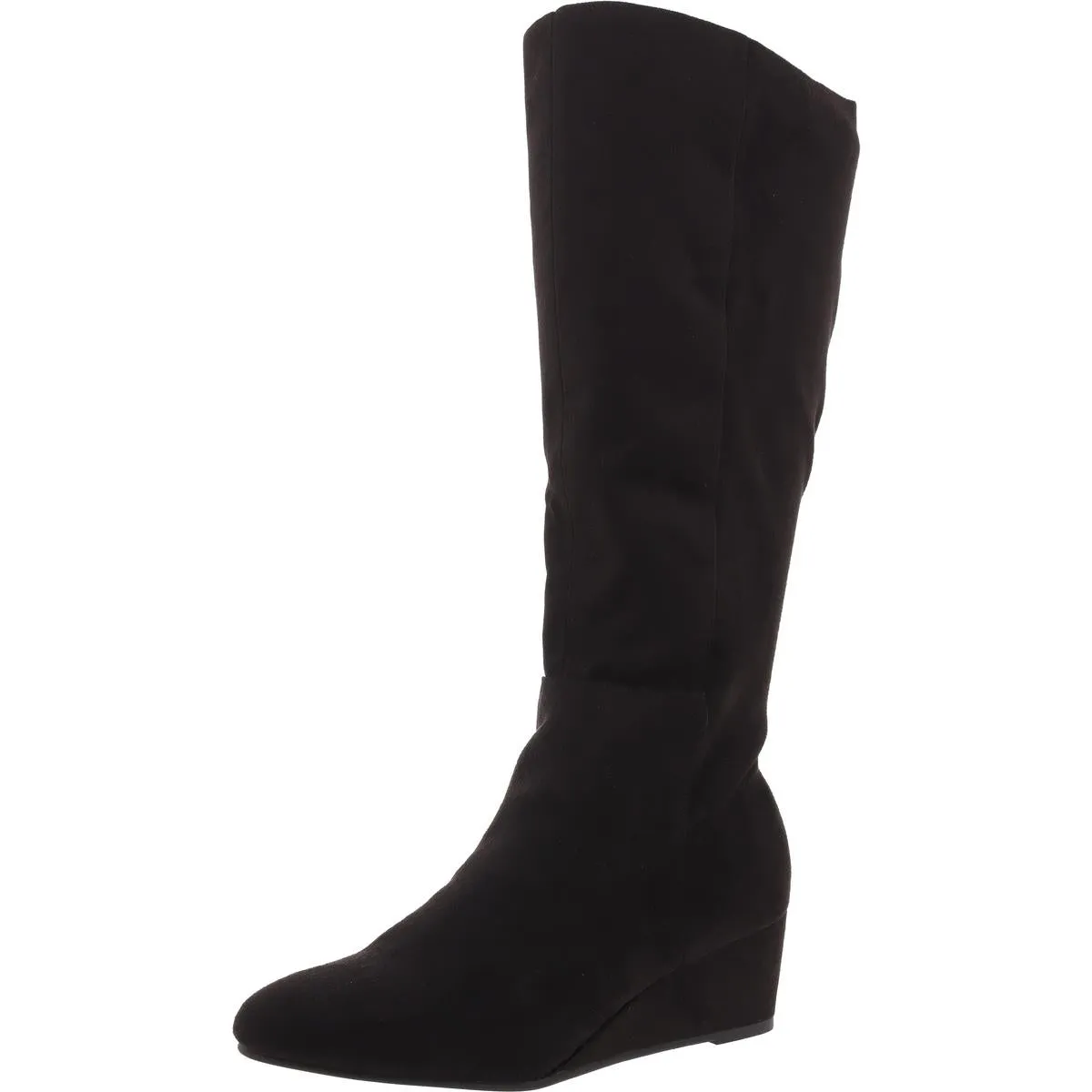 Jaylaa  Womens Zipper Faux Suede Wedge Boots