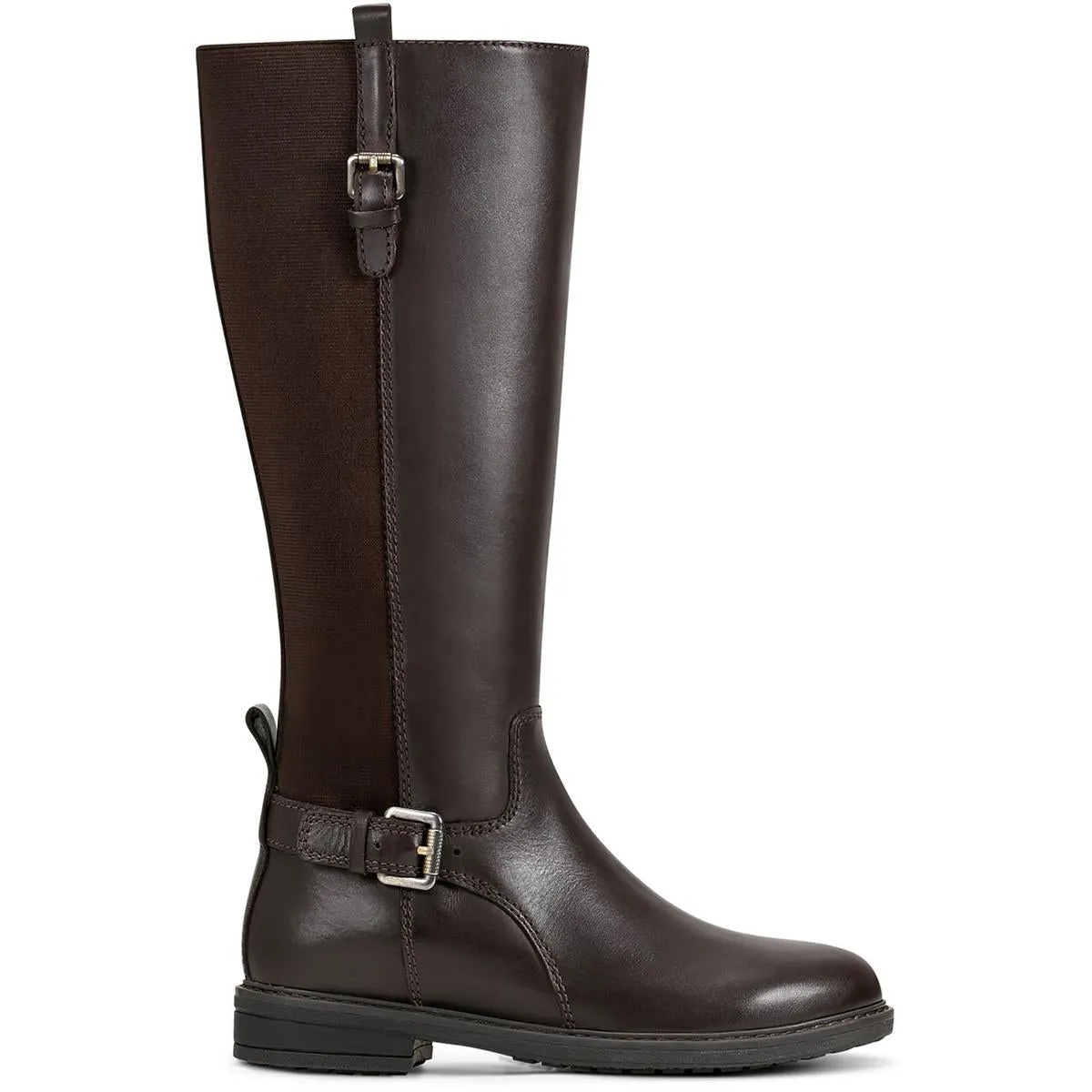 JEMA Womens Zipper Leather Knee-High Boots