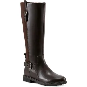 JEMA Womens Zipper Leather Knee-High Boots