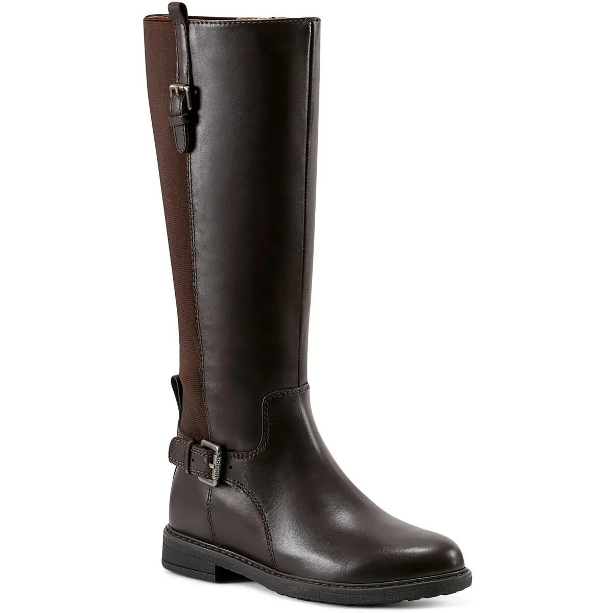 JEMA Womens Zipper Leather Knee-High Boots