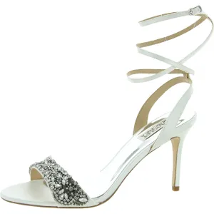 Jen Womens Ankle Strap Open Toe Stilettos