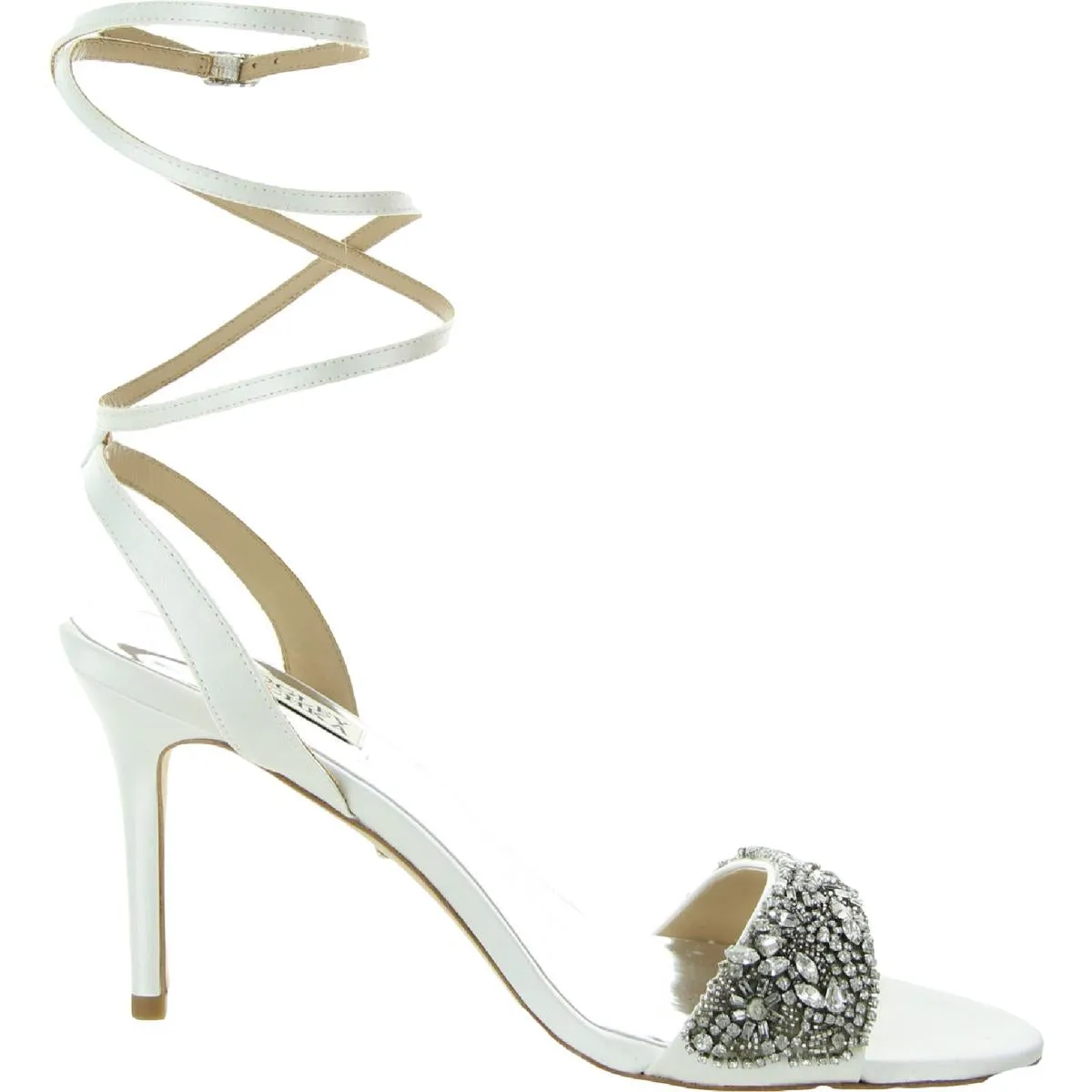 Jen Womens Ankle Strap Open Toe Stilettos