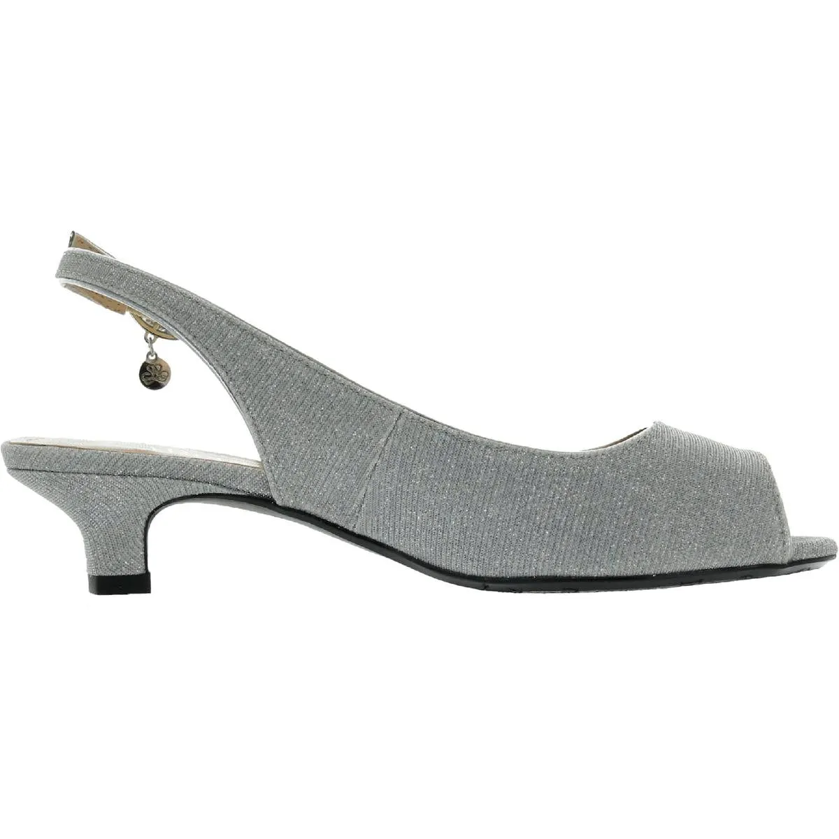 Jenvey Womens Metallic Slingback Kitten Heels
