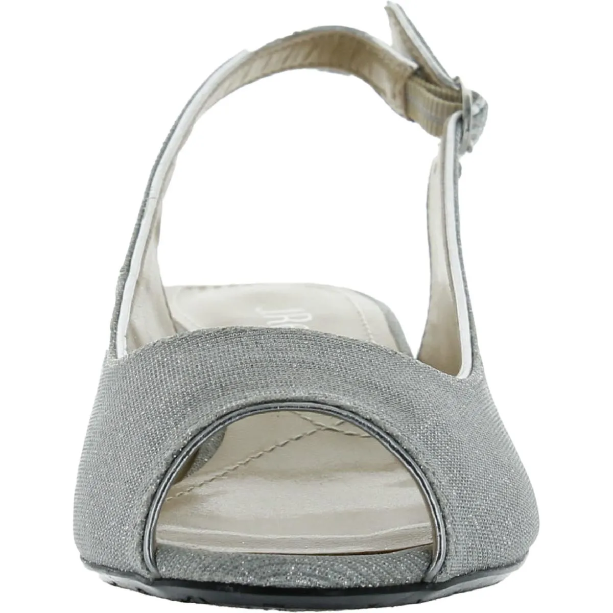 Jenvey Womens Metallic Slingback Kitten Heels