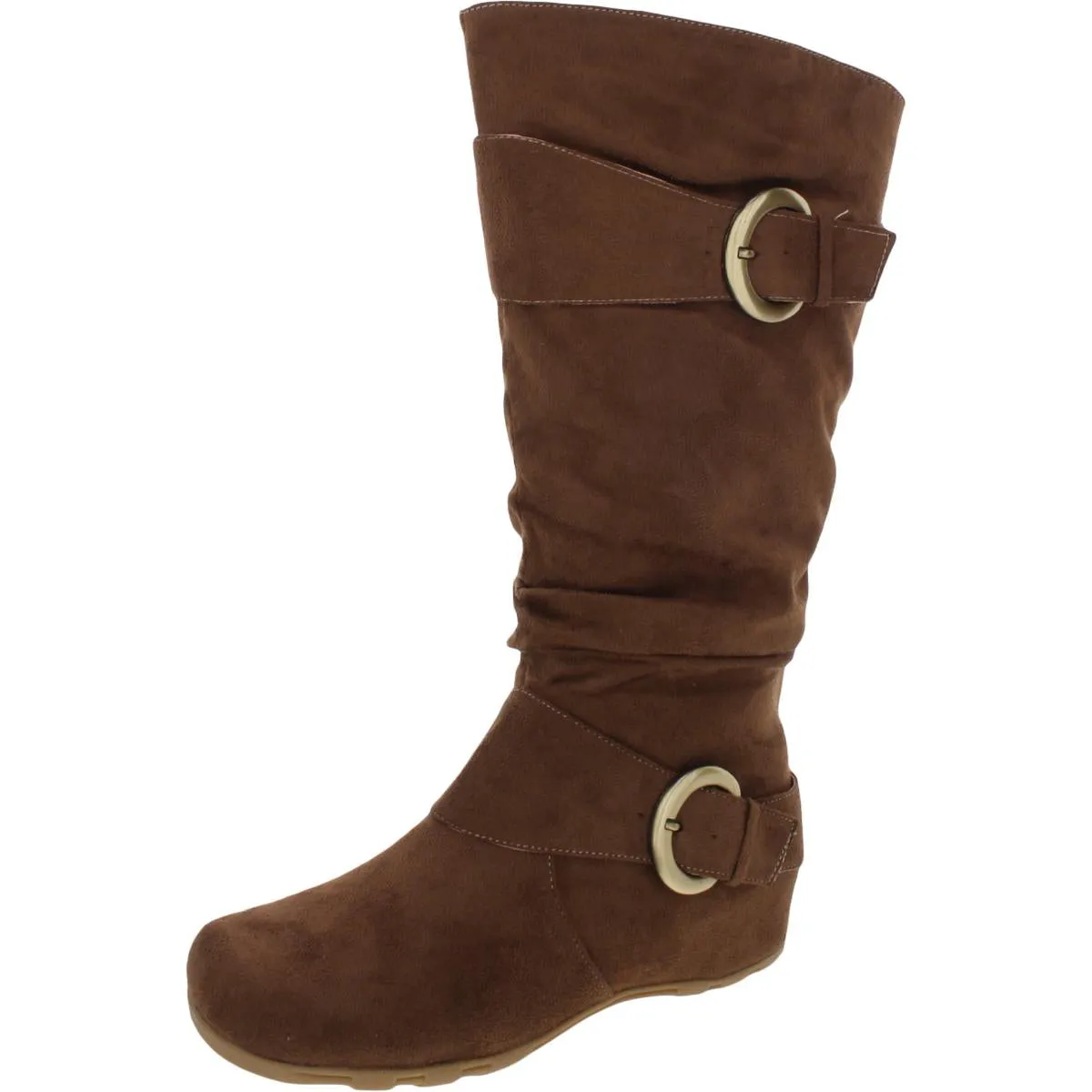 Jester Womens Faux Suede Wide Calf Knee-High Boots