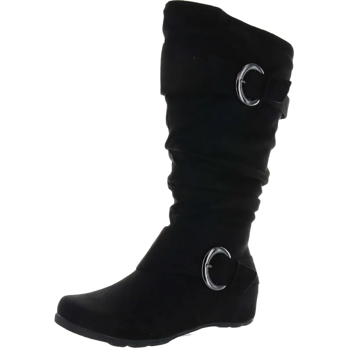 Jester Womens Faux Suede Wide Calf Knee-High Boots