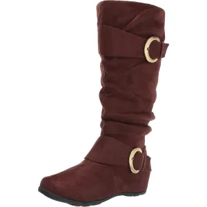 Jester Womens Zipper Faux Suede Knee-High Boots