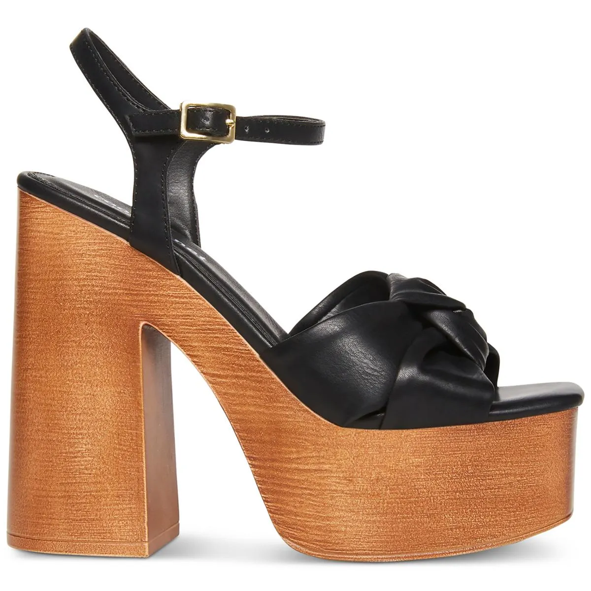 Jilly Womens Ankle Strap Square Toe Platform Heels