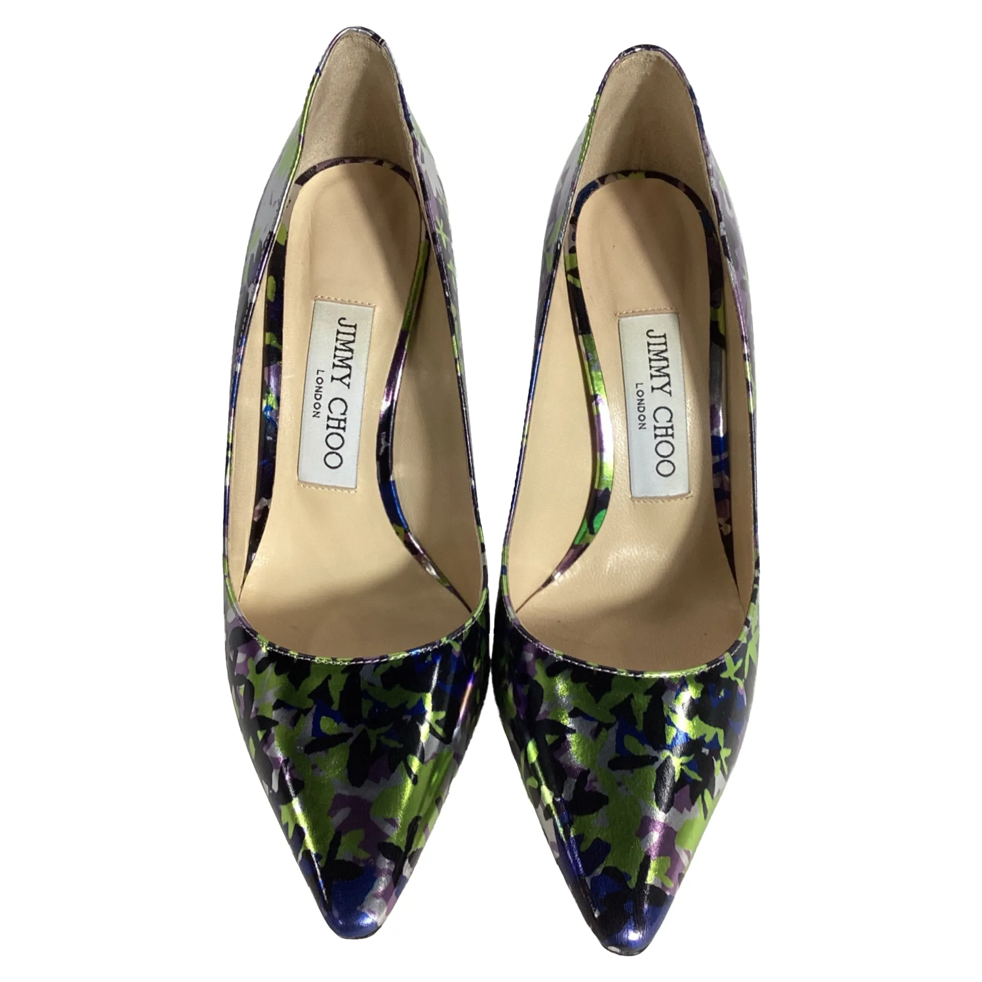 Jimmy Choo Camo Print Floral Pumps in Multicolor Leather