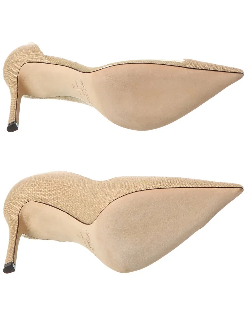 Jimmy Choo Cass 95 Linen & Vinyl Pump (Authentic Pre-Loved)