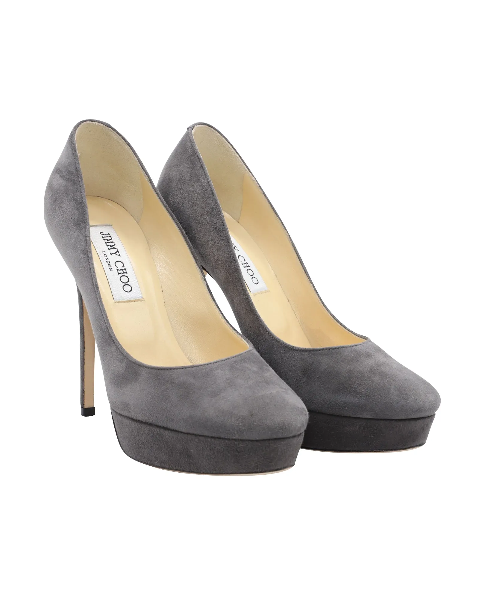 Jimmy Choo Cosmic 120 Platform Pumps in Grey Suede
