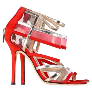 Jimmy Choo Maitai Sandals in Red Suede