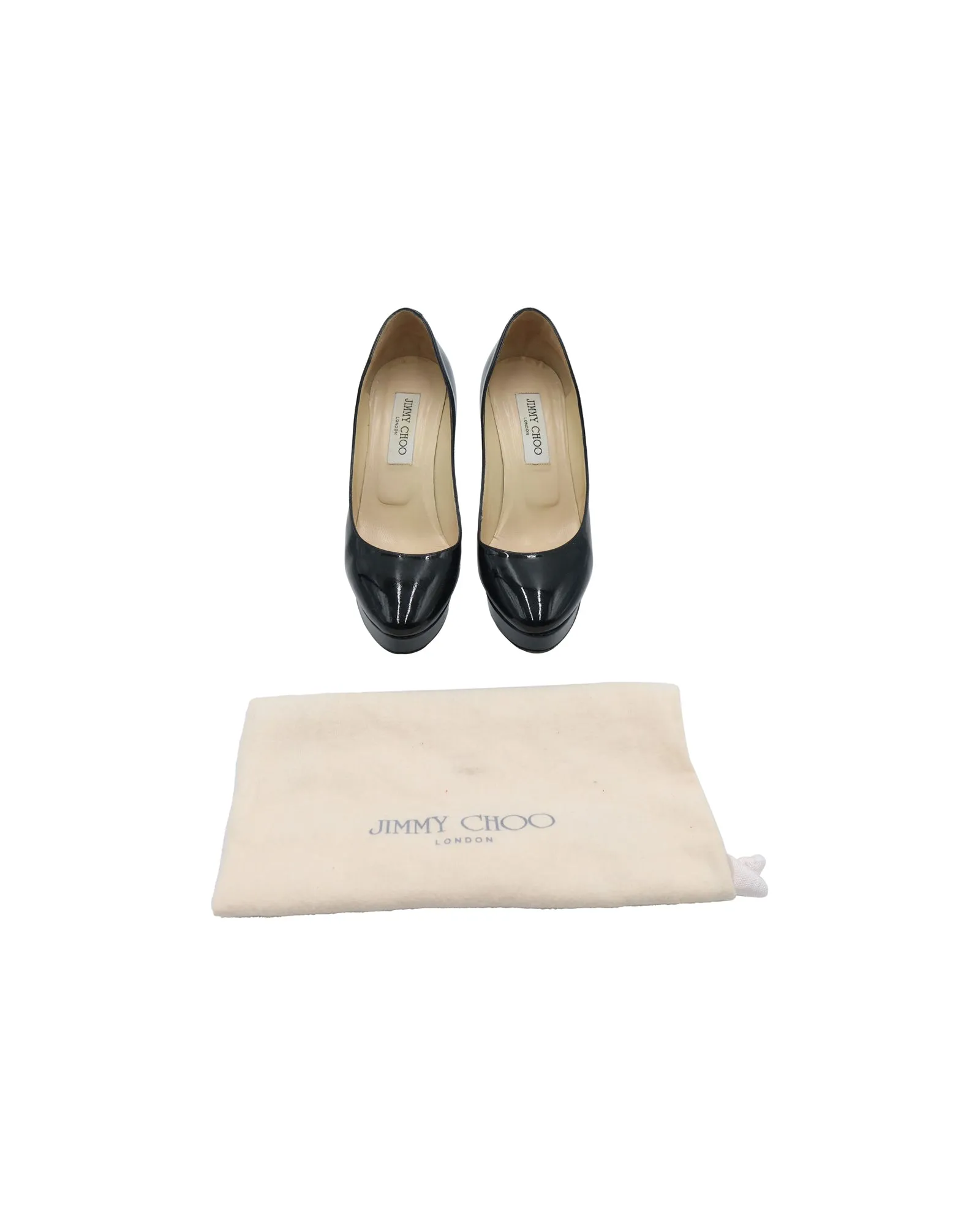 Jimmy Choo Platform Pumps in Black Patent Leather