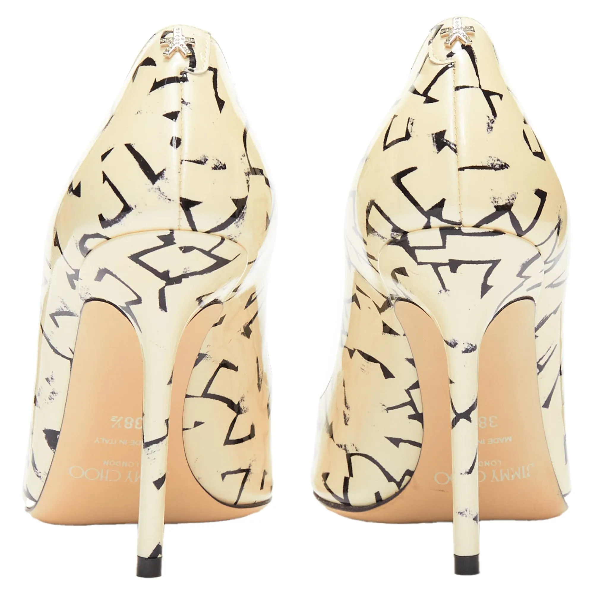 Jimmy Choo Poggy graphics pearl leather pumps