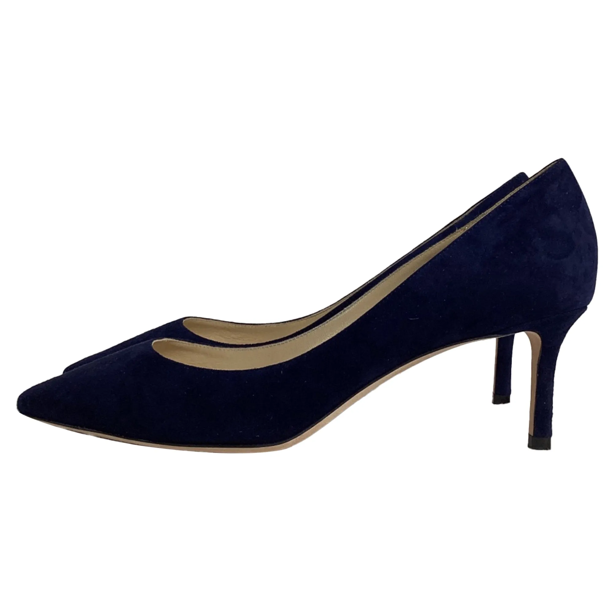 Jimmy Choo Romy Pumps in Navy Blue Suede