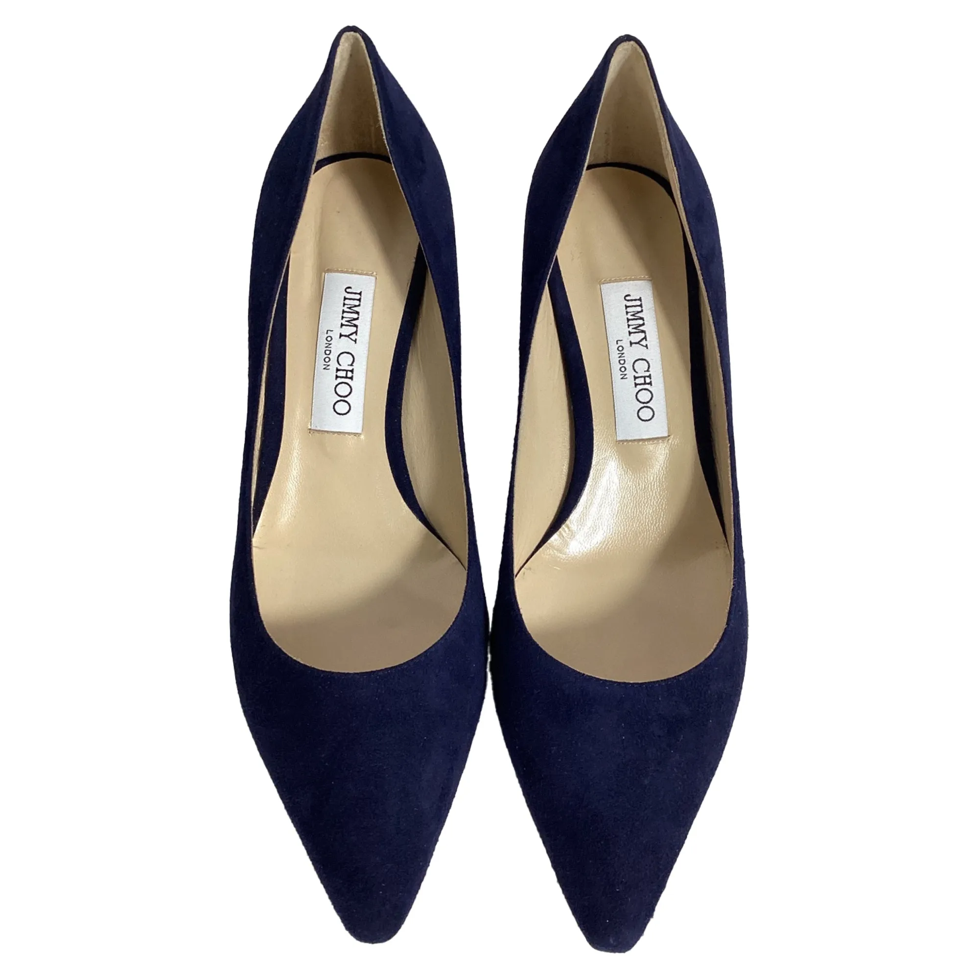 Jimmy Choo Romy Pumps in Navy Blue Suede