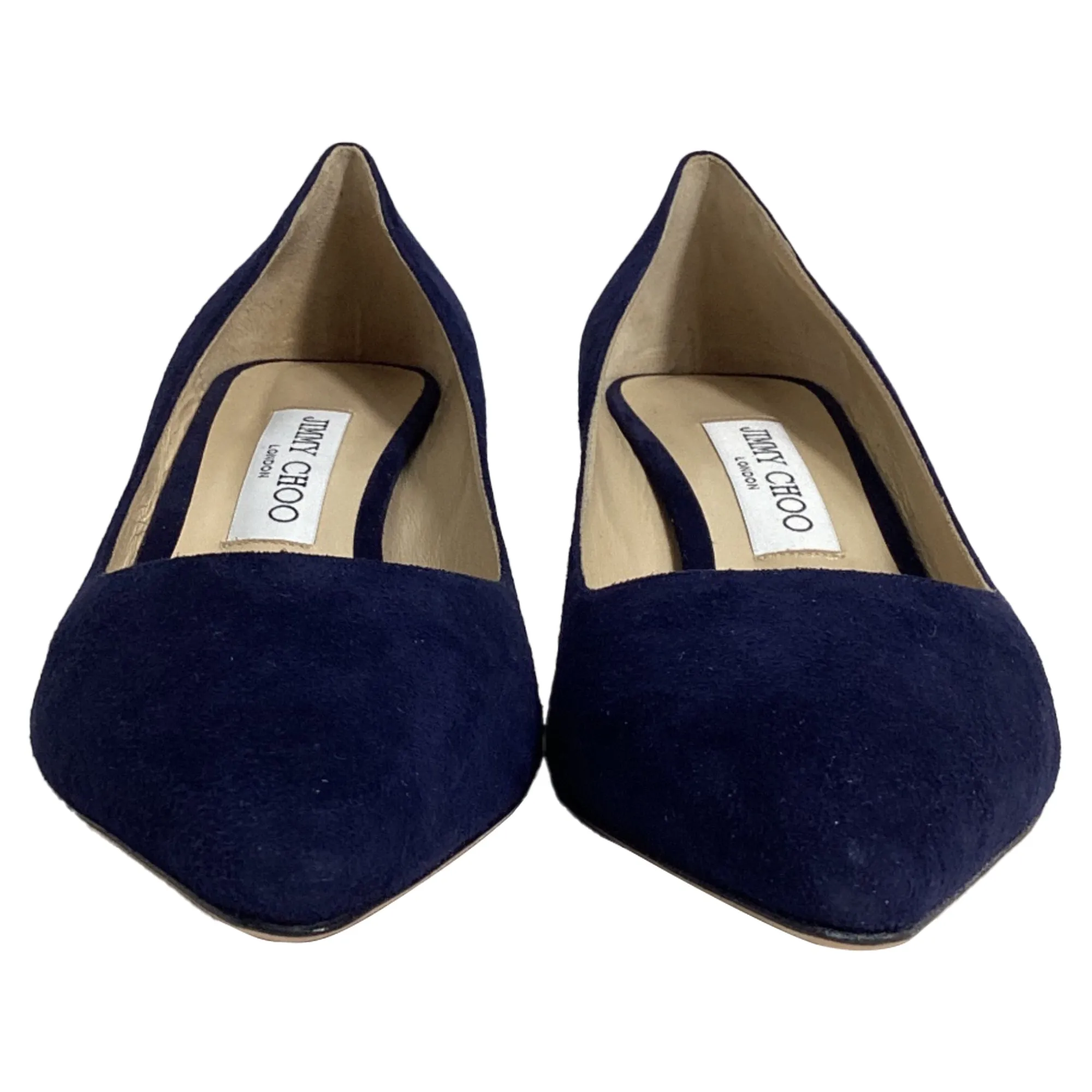 Jimmy Choo Romy Pumps in Navy Blue Suede