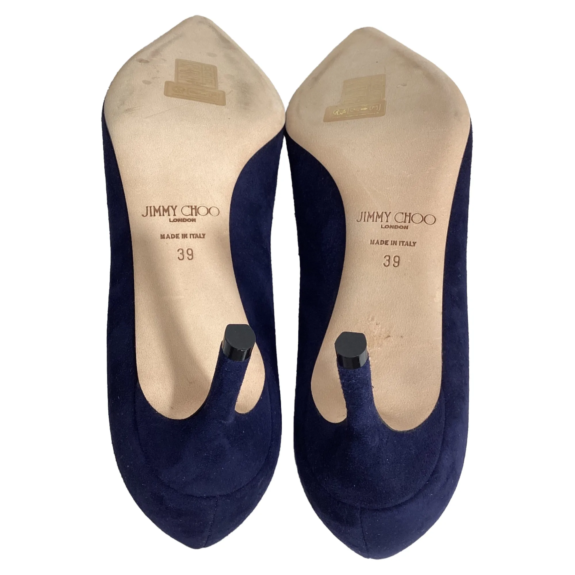 Jimmy Choo Romy Pumps in Navy Blue Suede