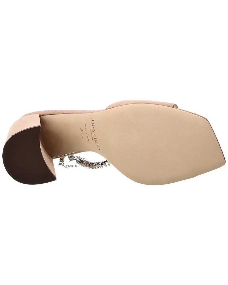 Jimmy Choo Saeda Block Heel 85 Suede Sandal