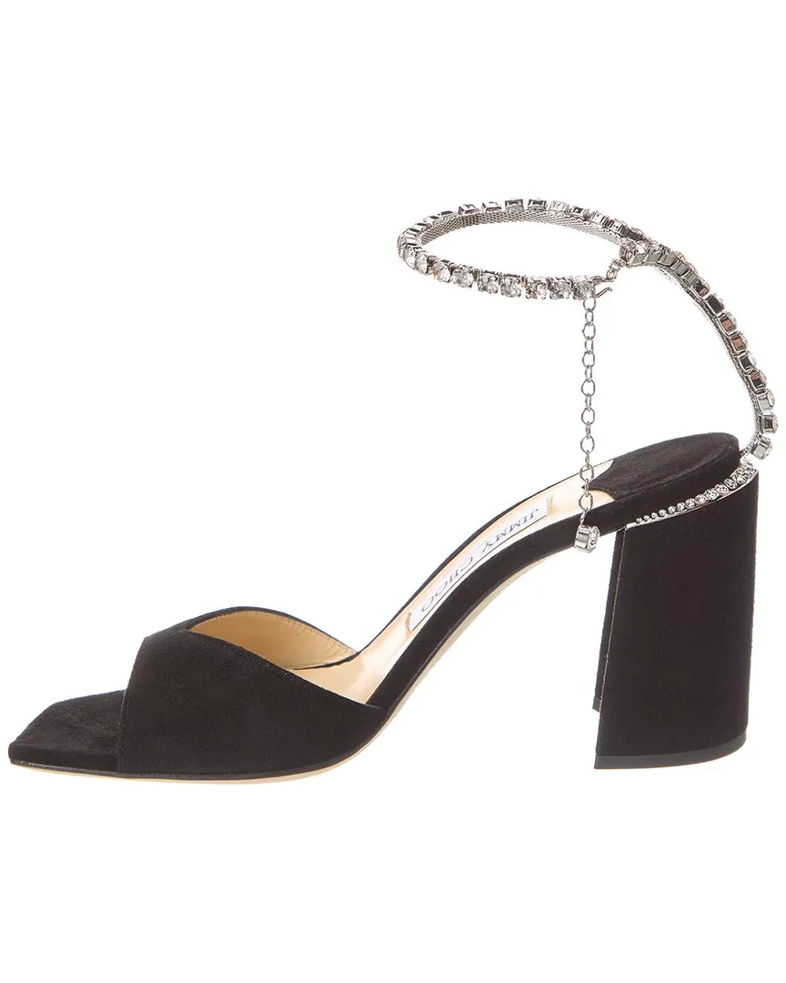 Jimmy Choo Saeda Block Heel 85 Suede Sandal