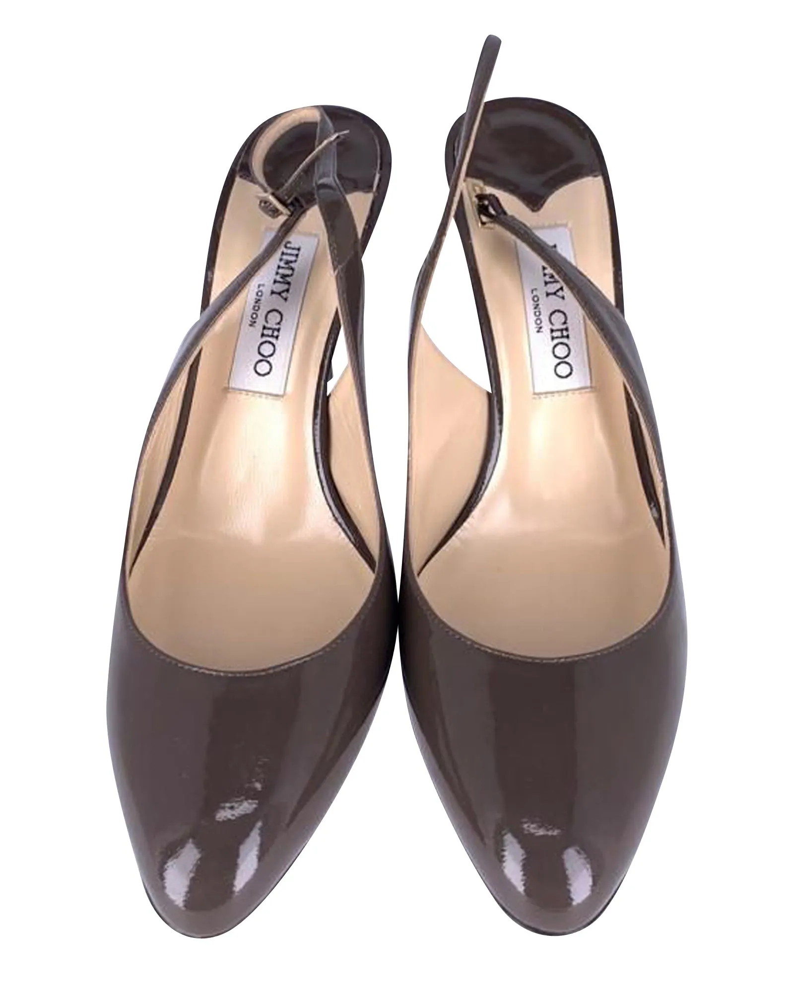 Jimmy Choo Slingback Heels in Brown Leather