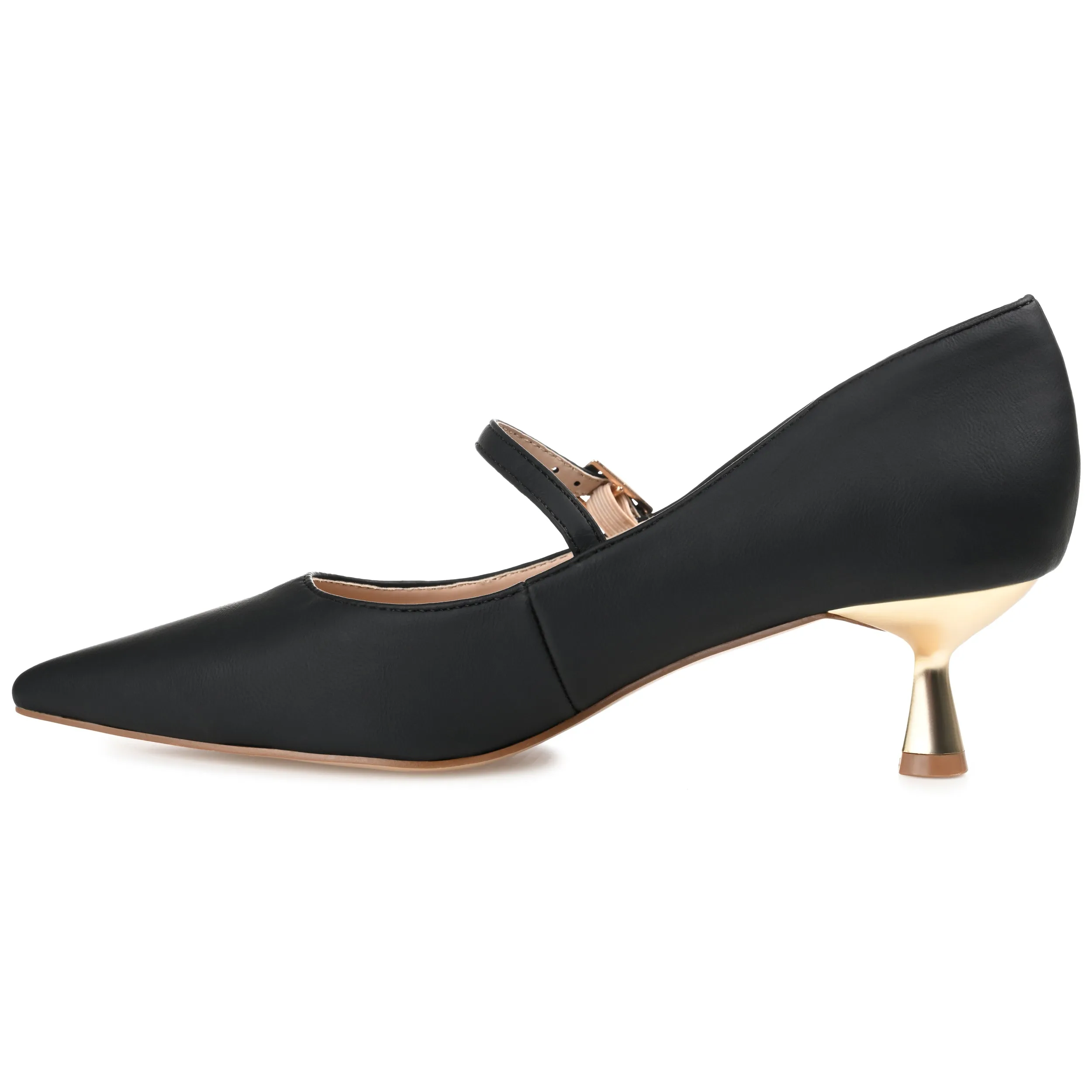 Journee Collection Womens Manza Kitten Heel Mary Jane Pointed Toe Pumps