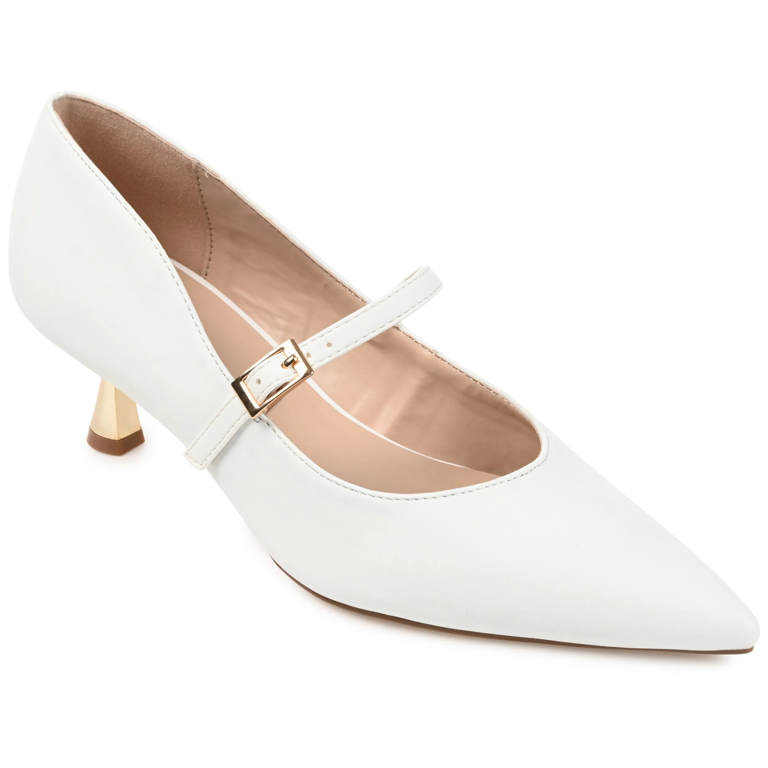 Journee Collection Womens Manza Kitten Heel Mary Jane Pointed Toe Pumps