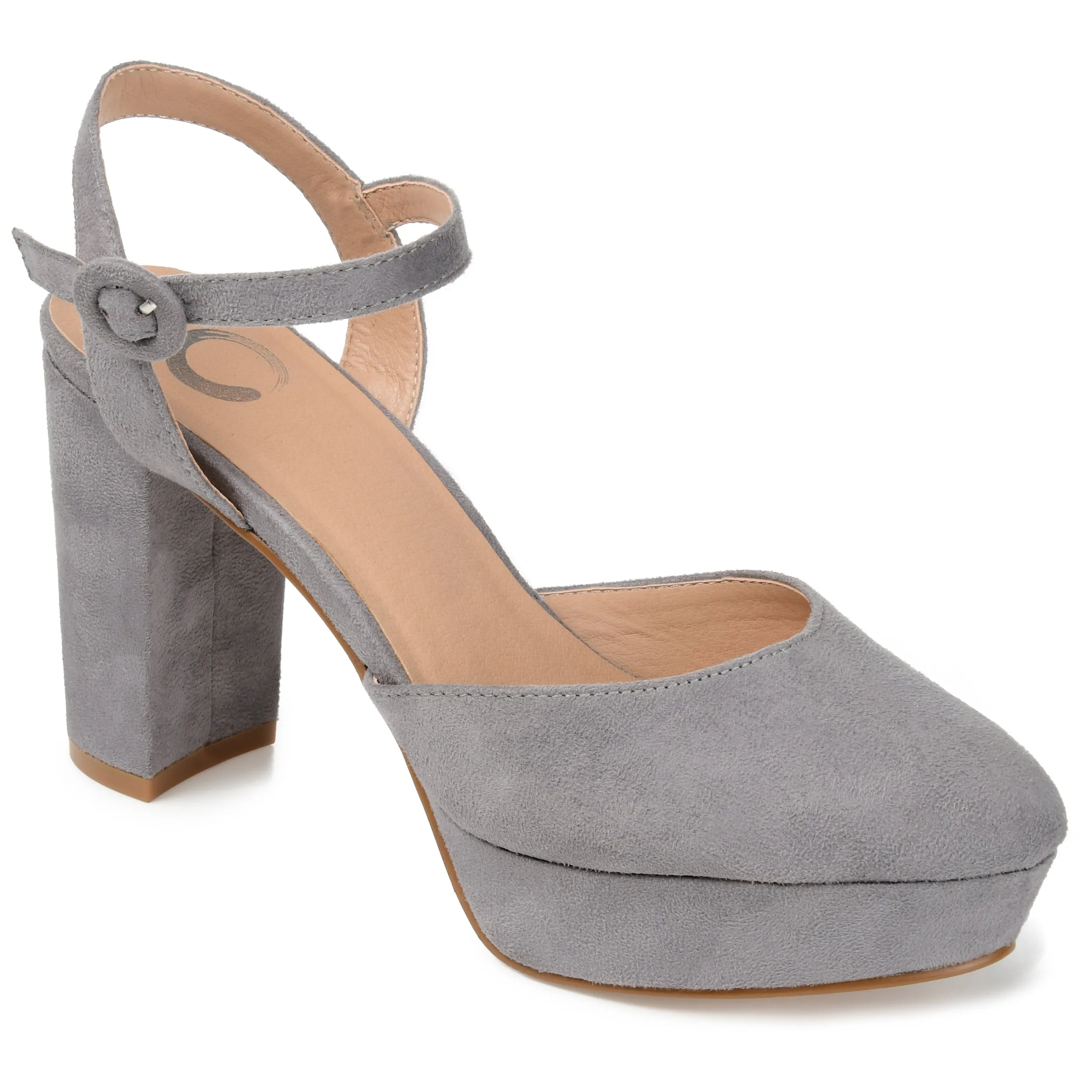 Journee Collection Womens Roslynn Almond Toe High Block Heel Pumps