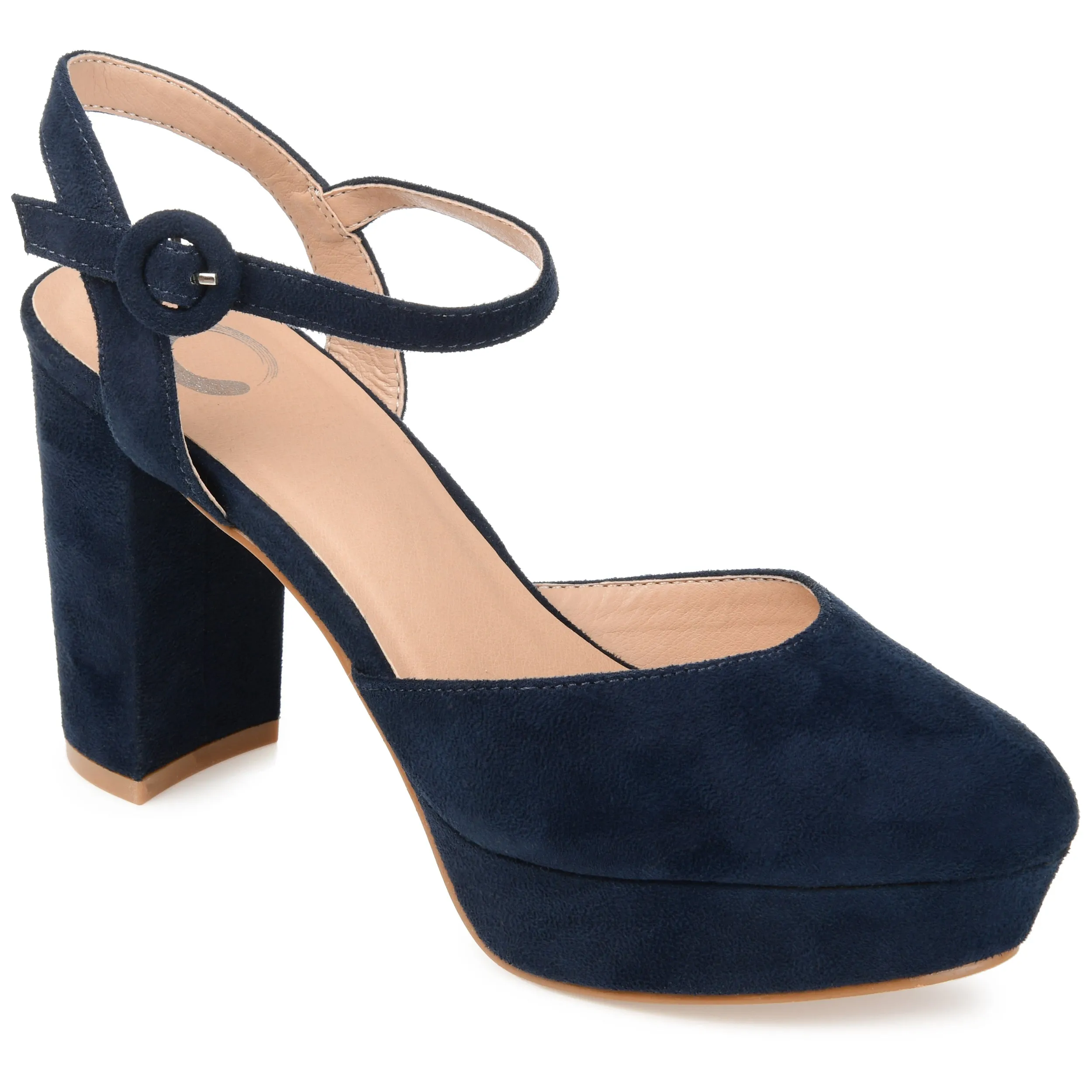 Journee Collection Womens Roslynn Almond Toe High Block Heel Pumps