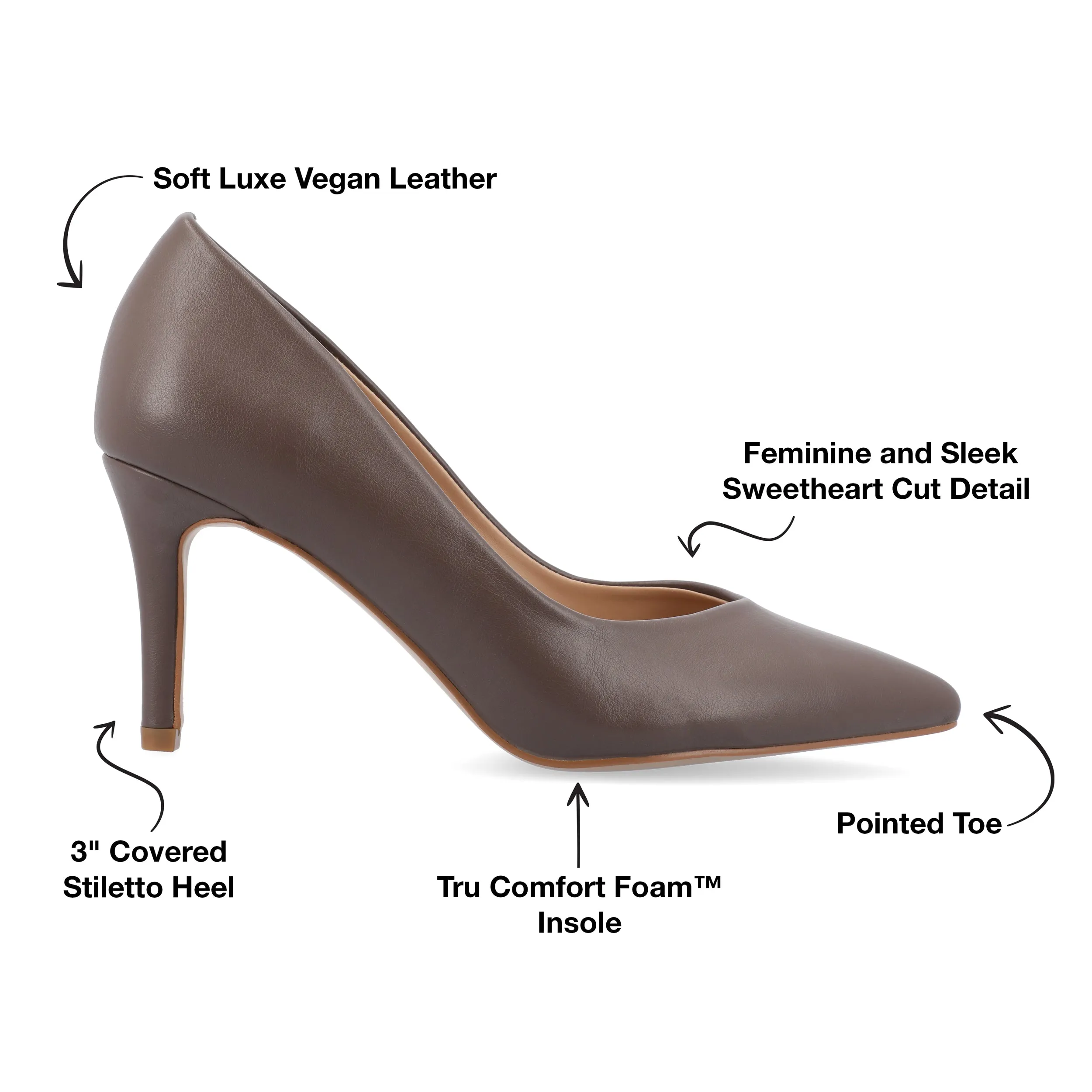 Journee Collection Women's Wide Width SuperNatural Tru Comfort Foam Gabriella Pumps Warm Shades