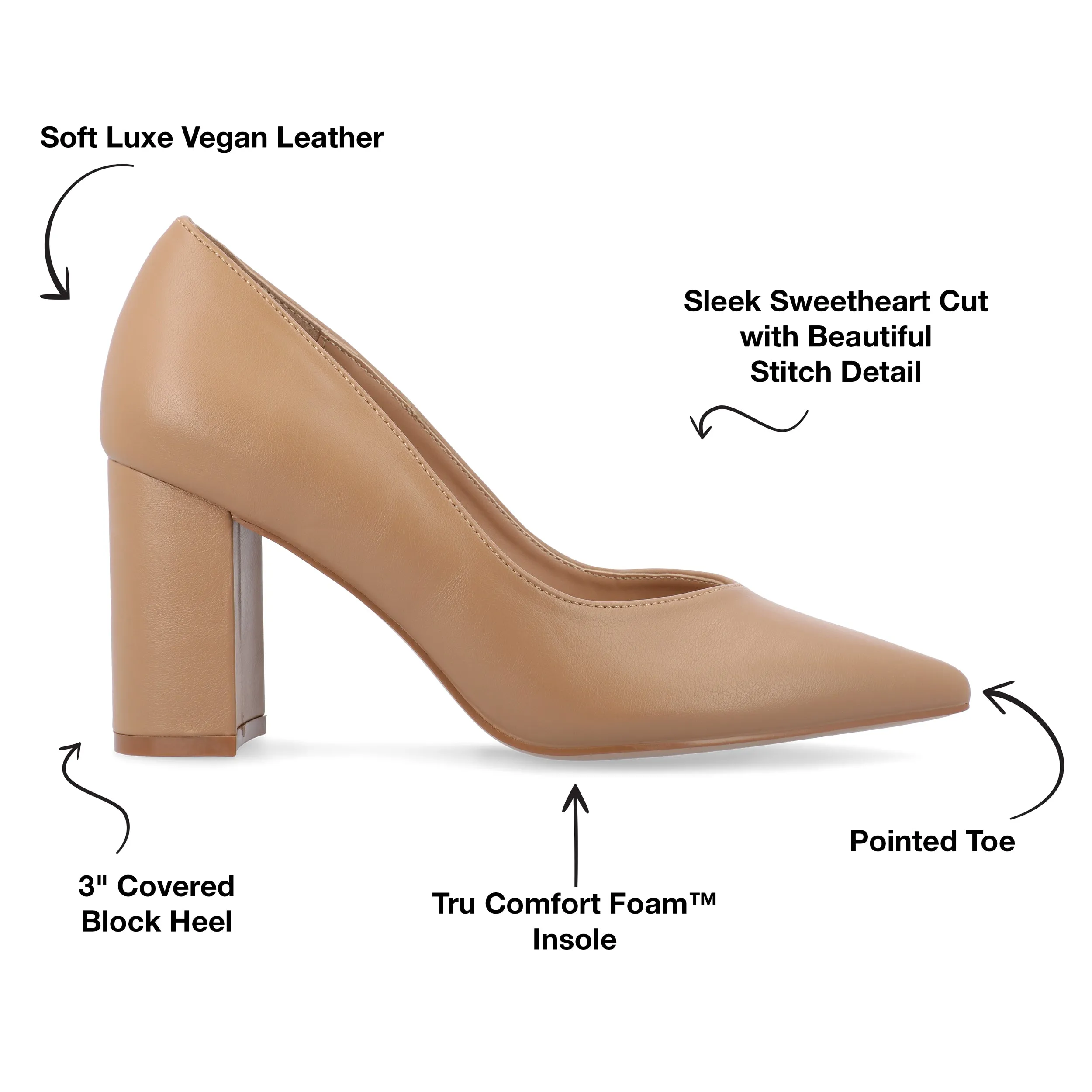 Journee Collection Women's Wide Width SuperNatural Tru Comfort Foam SIMONNE Pumps Warm Shades