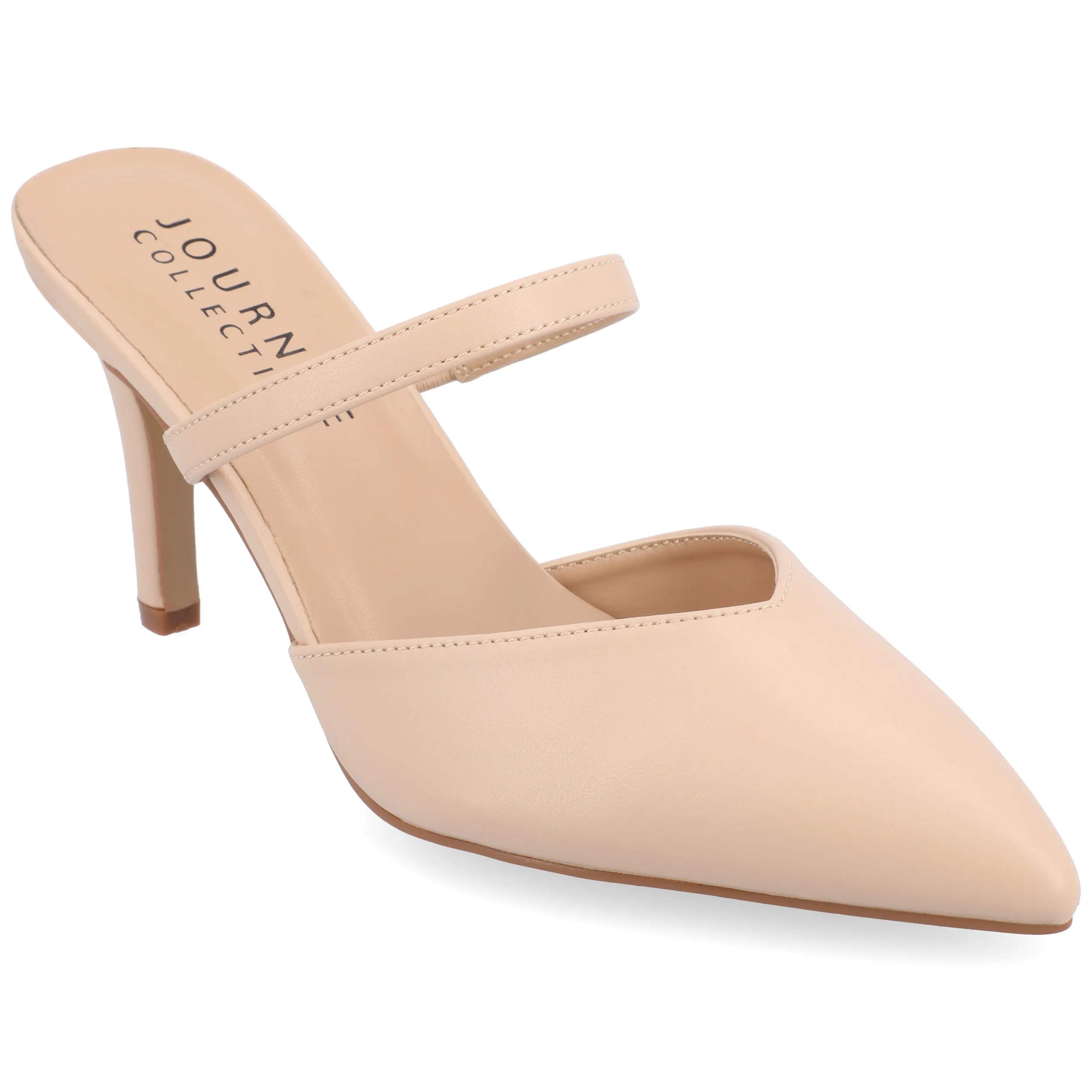 Journee Collection Women's Yvon SuperNatural Shades Pointed Toe Mule Pumps