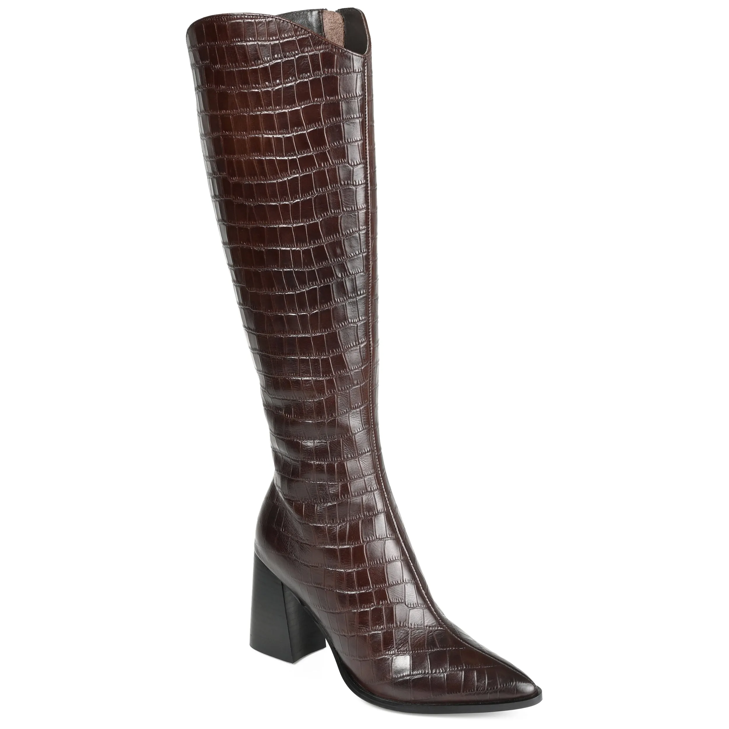 Journee Signature Wide Calf Women's Genuine Leather Tru Comfort Foam Laila Boot