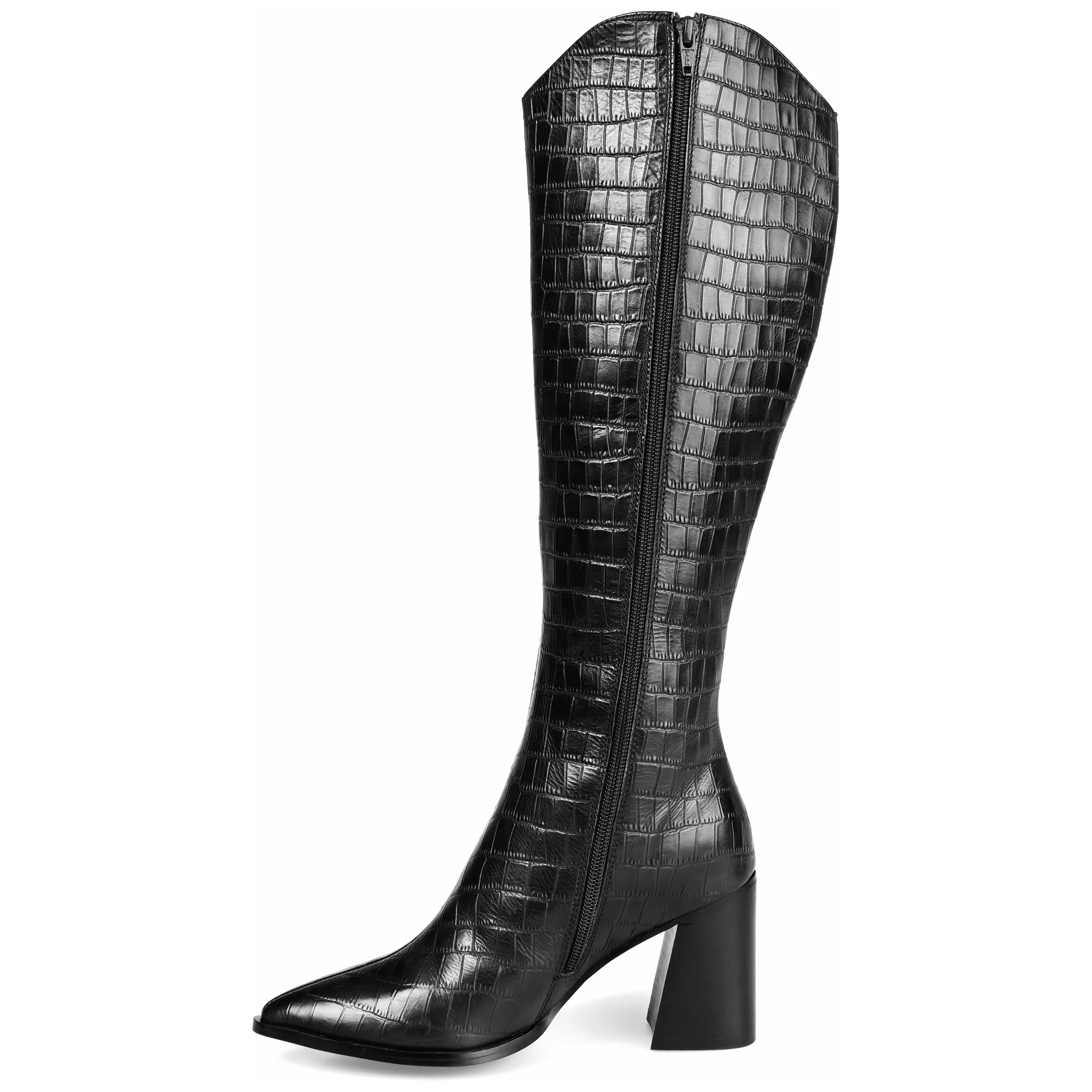 Journee Signature Wide Calf Women's Genuine Leather Tru Comfort Foam Laila Boot