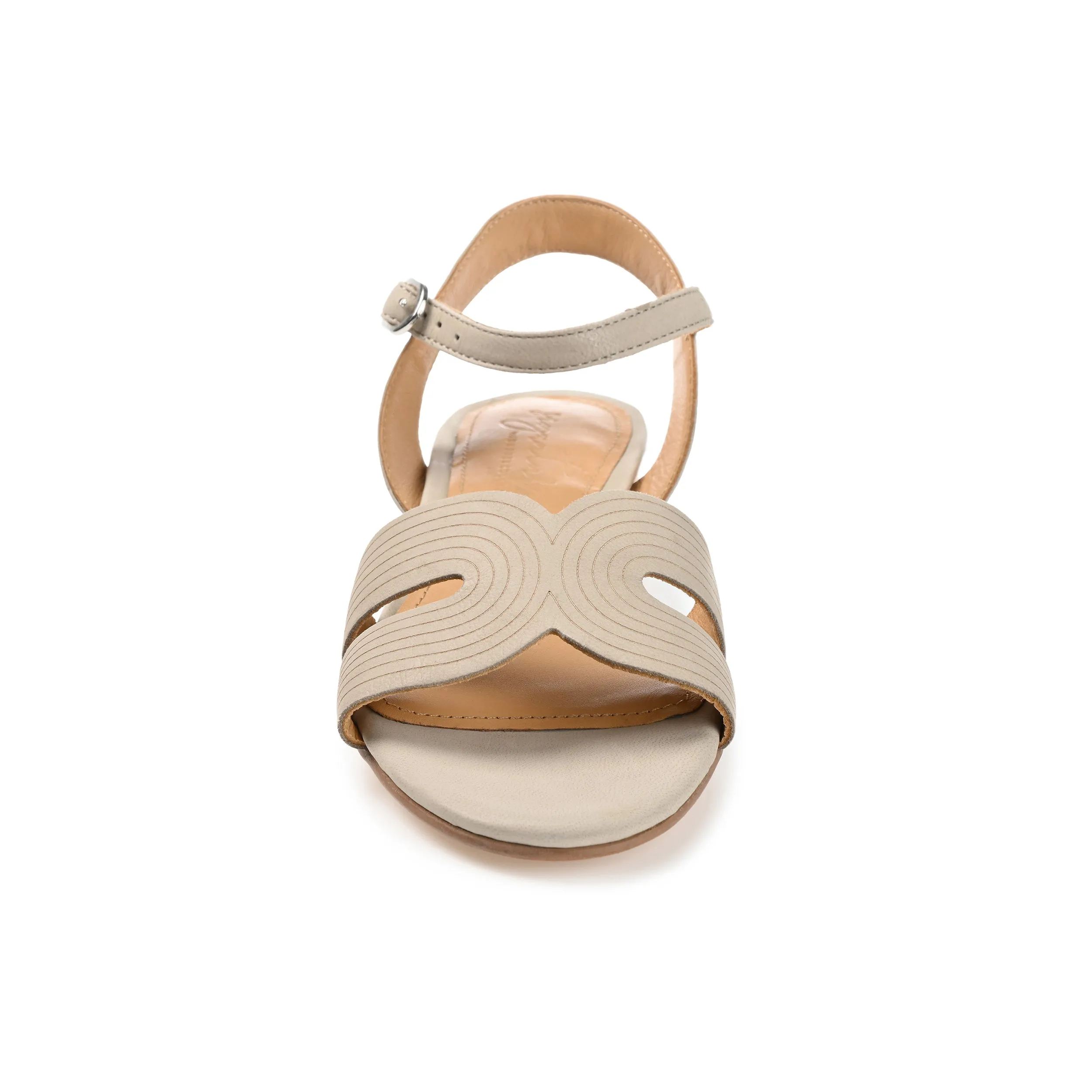 Journee Signature Womens Genuine Leather Starlee Buckle Ankle Strap Sandals