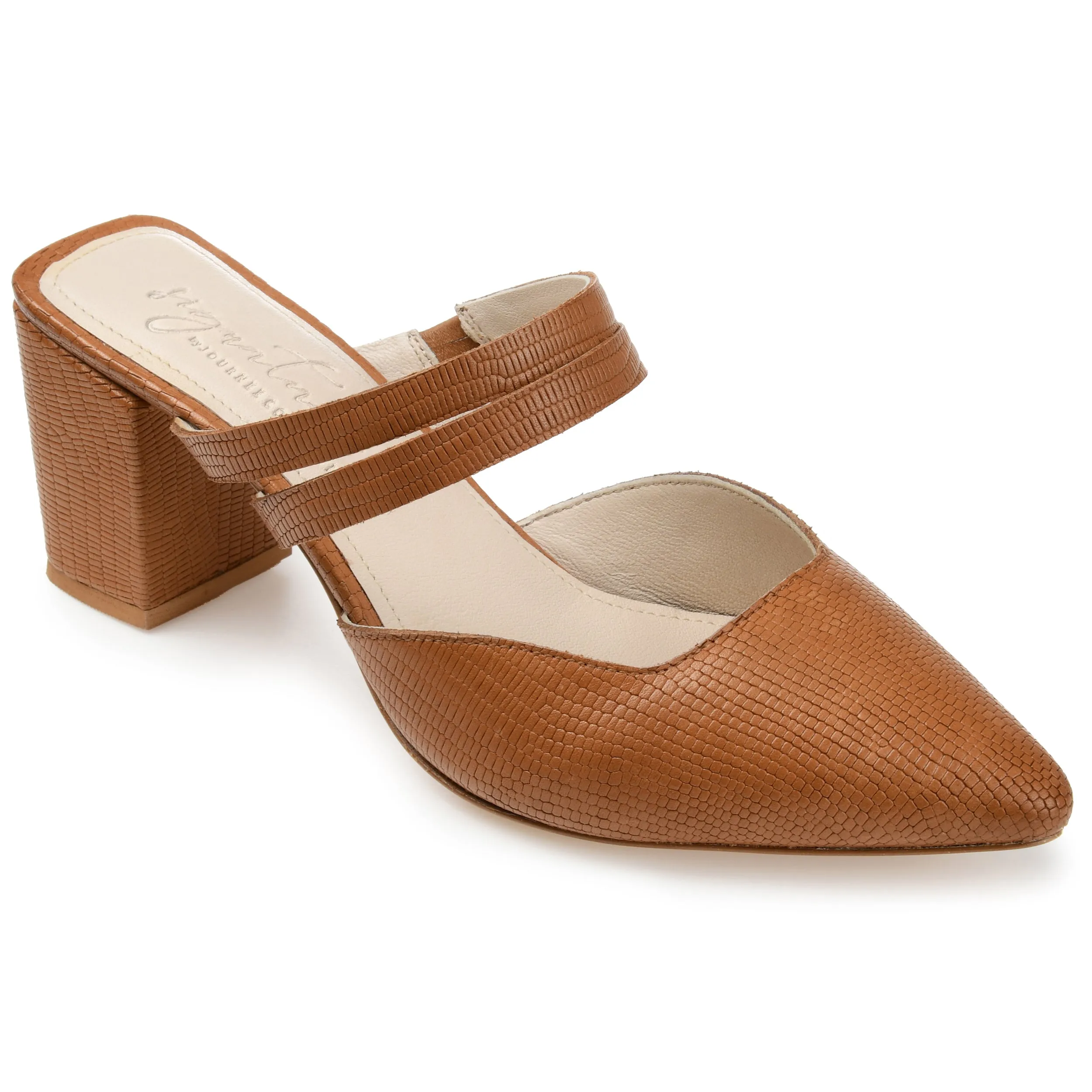 Journee Signature Women's Genuine Leather Tru Comfort Foam Kaitlynn Pump