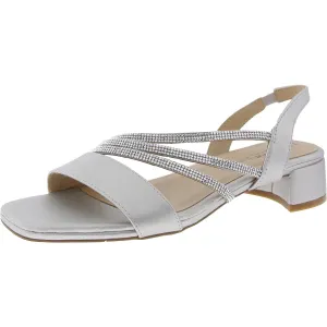 JOY Womens Rhinestone Manmade Slingback Heels