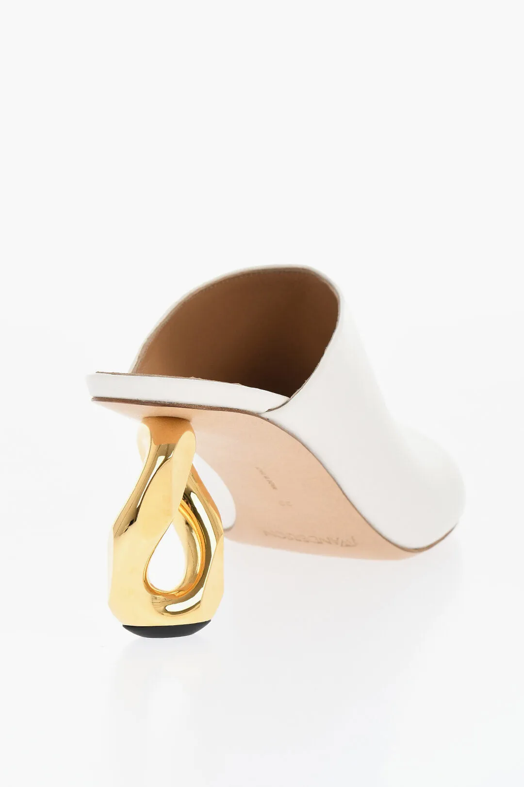 J.w.anderson Leather Chain Mules With Statement Heel 8 Cm
