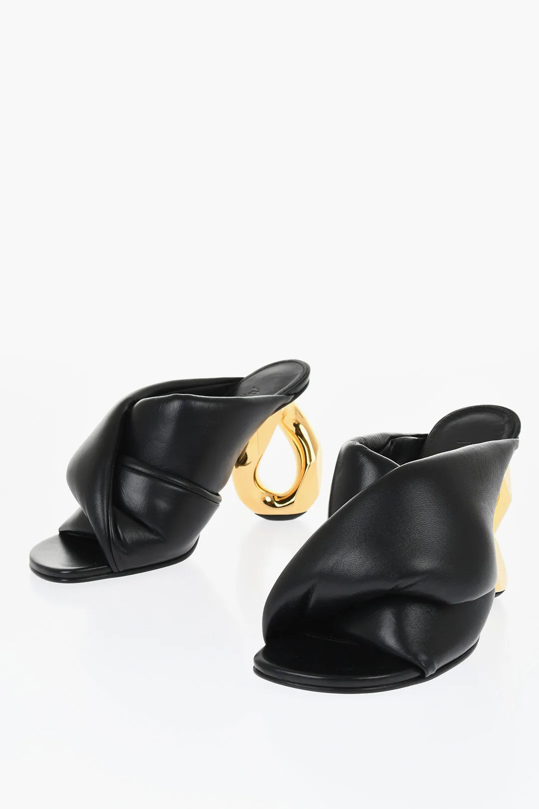 J.w.anderson Leather Chain Mules With Statement Heel 8 Cm