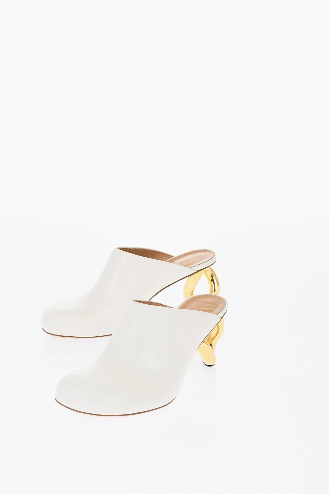 J.w.anderson Leather Chain Mules With Statement Heel 8 Cm