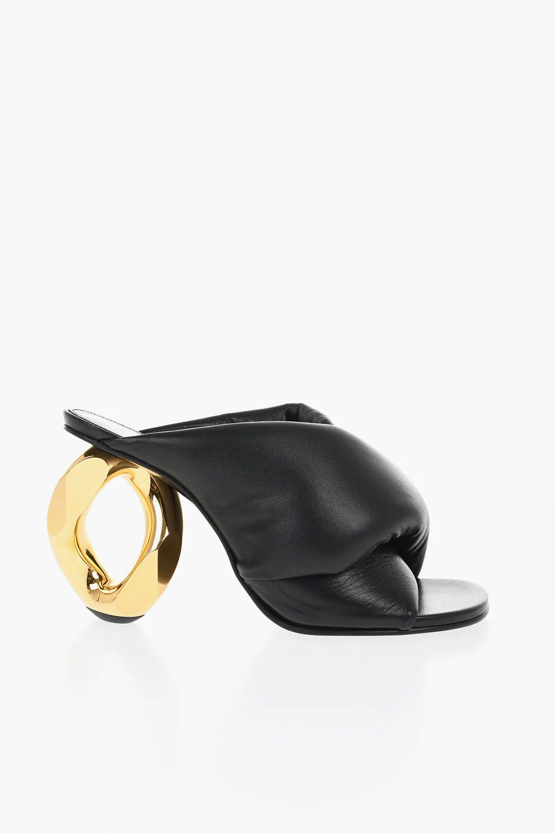 J.w.anderson Leather Chain Mules With Statement Heel 8 Cm