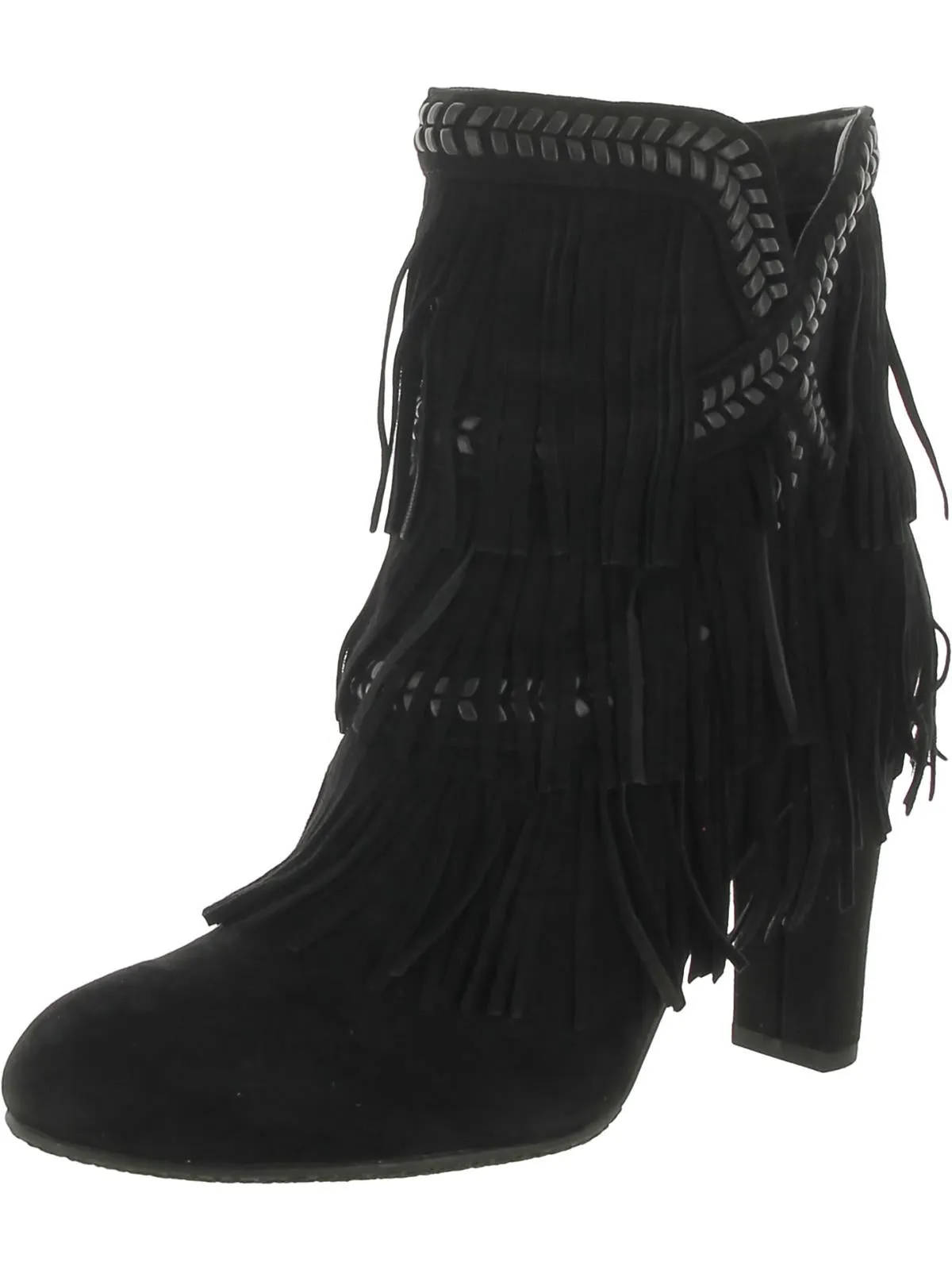 Kaleb Womens Suede Fringe Ankle Boots