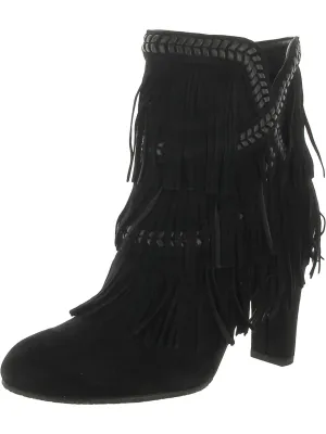 Kaleb Womens Suede Fringe Ankle Boots