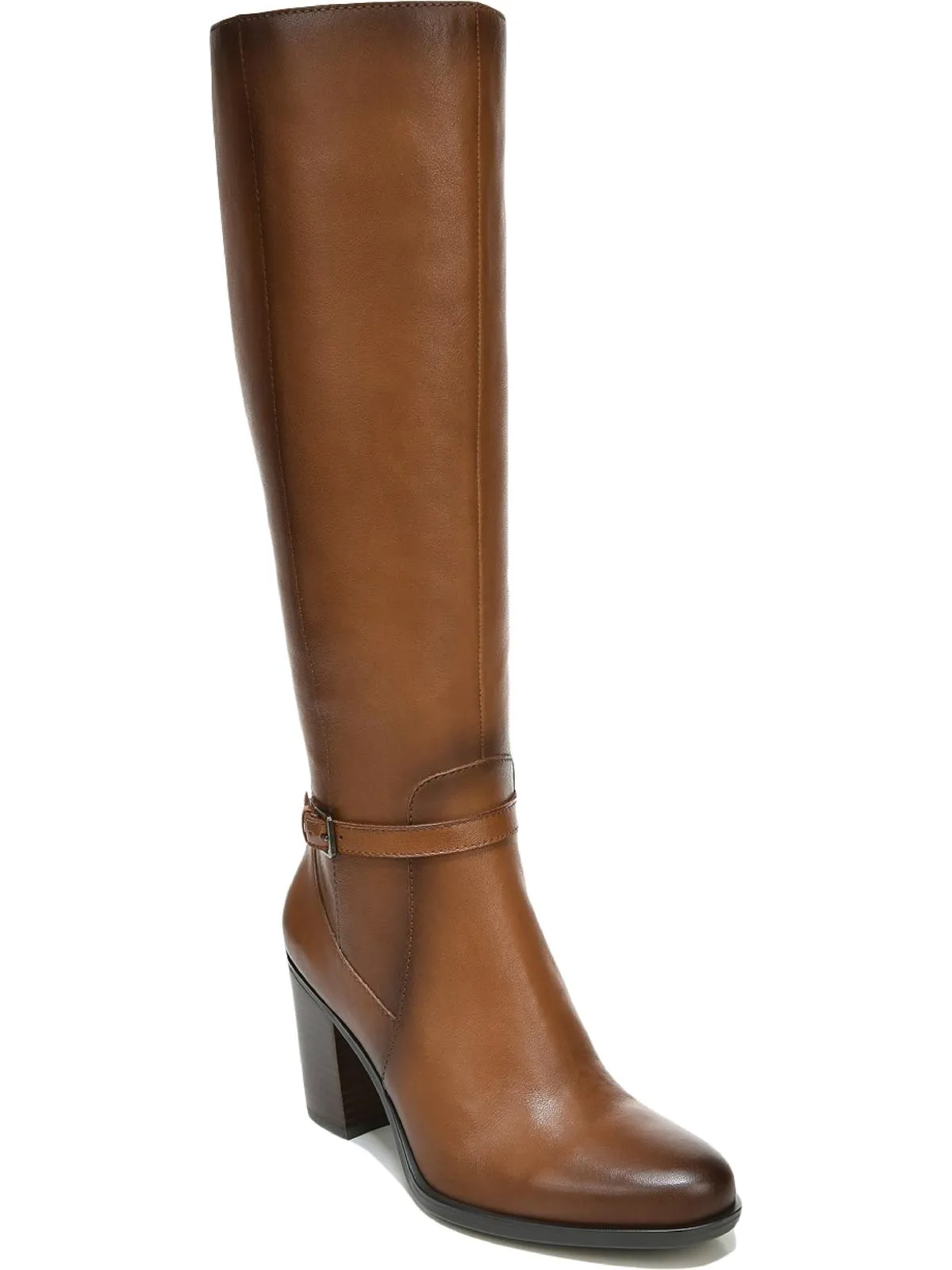 Kalina Womens Leather Block Heel Knee-High Boots