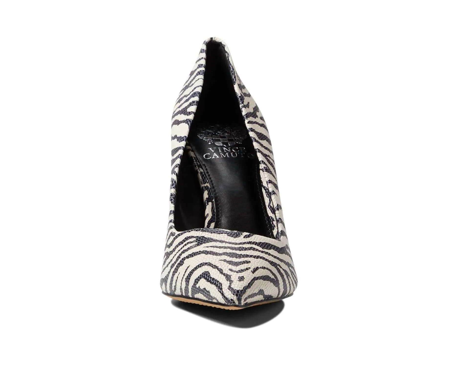 Kamerna-3 Zebra Heeled Pump In Cotton White