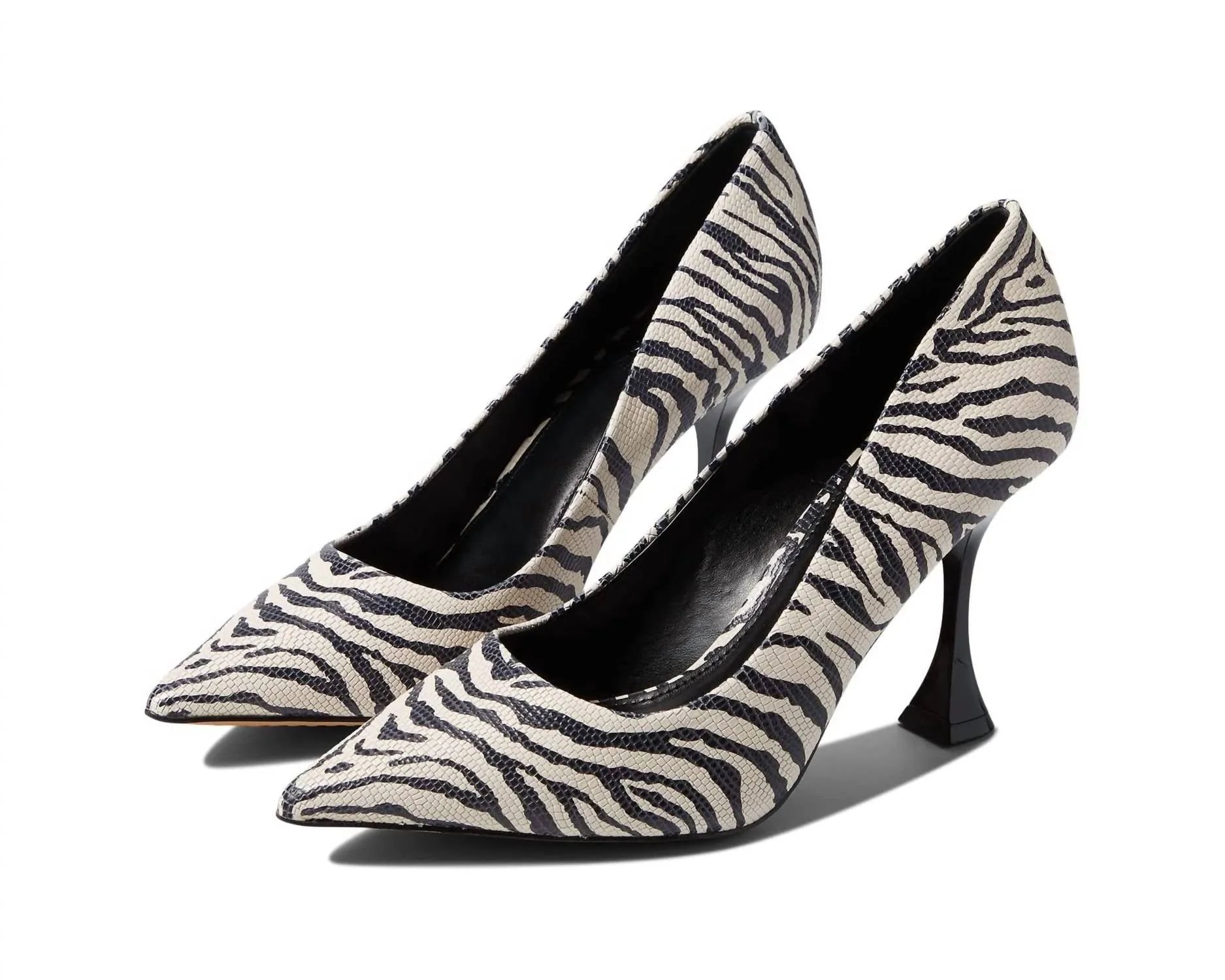 Kamerna-3 Zebra Heeled Pump In Cotton White