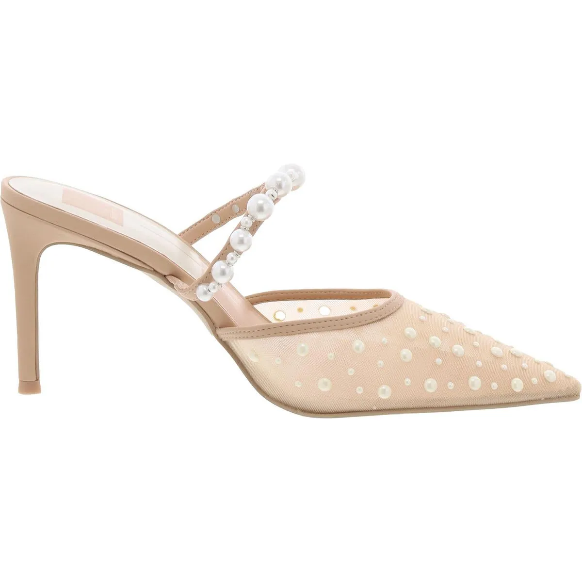 Katik Pearl Womens Embellished Pointed Toe Mules
