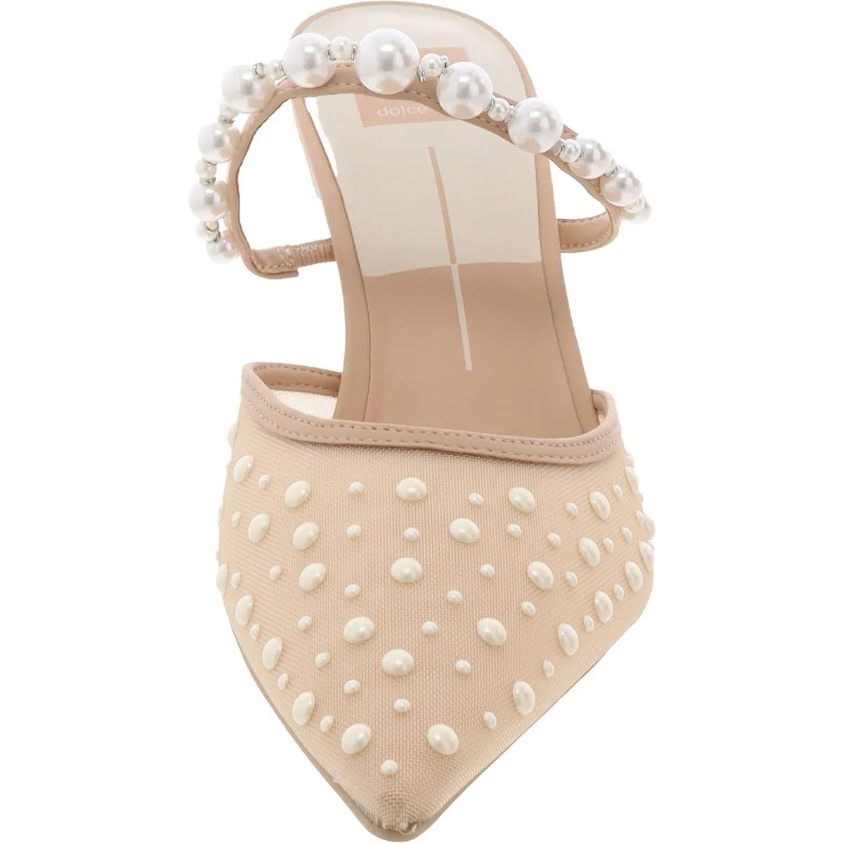 Katik Pearl Womens Embellished Pointed Toe Mules