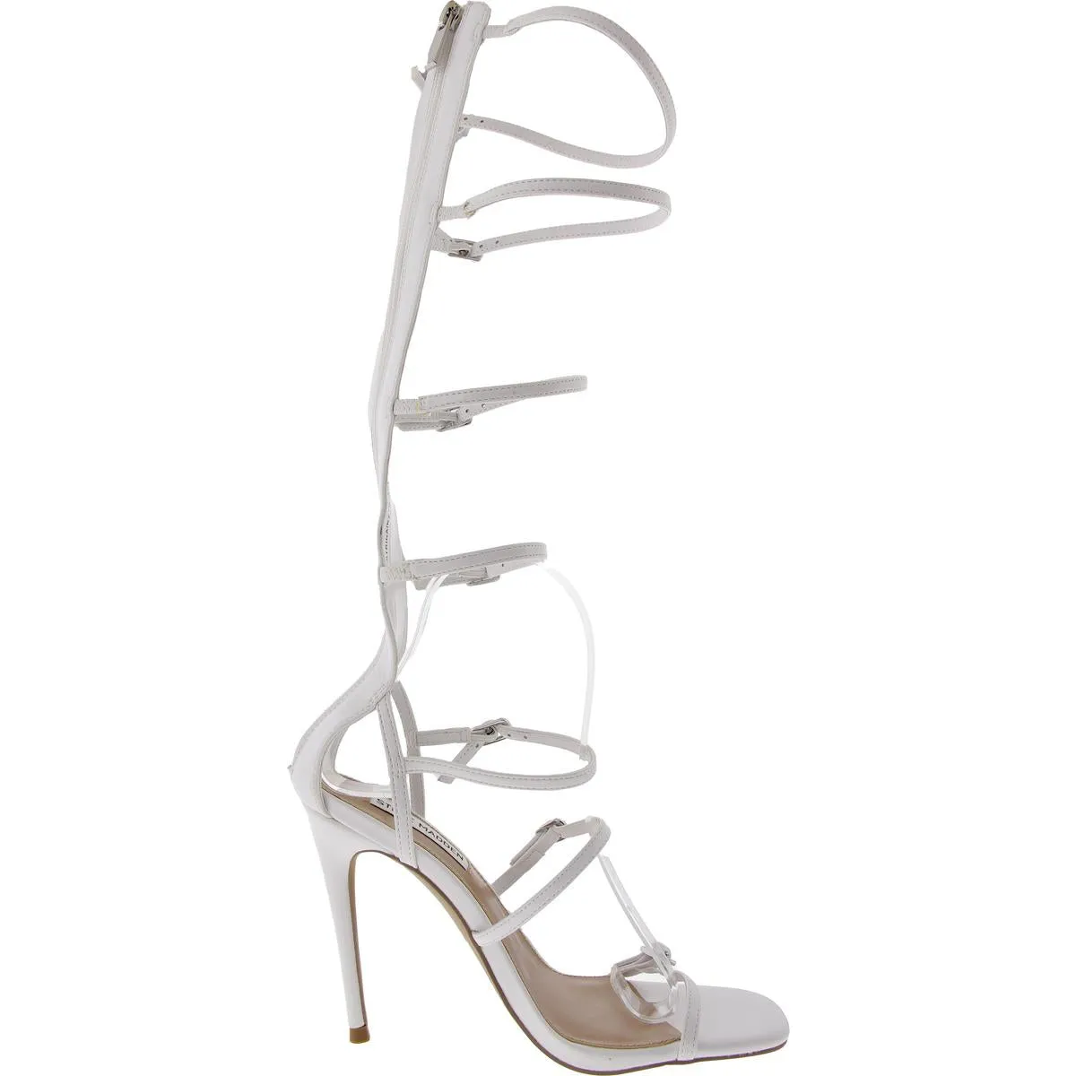 Katrina Womens Zipper Faux Leather Ankle Strap